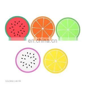 Hot Selling Fruit Shape PVC Kitchen Accessories Cup Pad, Colorful Unique Slice Silicone Drink Cup Mat thumbnail-5
