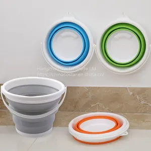Folding Collapsible Bucket With Strong, Flexible, Compact, BPA Free Design and Sturdy Handle for Hiking Camping and Outdoor thumbnail-2