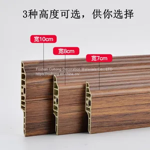 10cm Hidden Nail PVC Baseboard Wood Grain Gray Black White Footing Line Stone Plastic Floor Glue Corner Line Manufacturer Direct Sales thumbnail-3