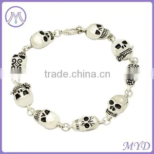 Stainless Steel Men Skull Bracelet With Silver Plating thumbnail-6