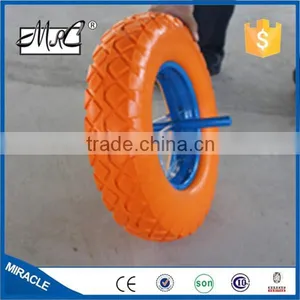 High Quality Small Flat Free Caster Wheel PU Foam Wheelbarrow Wheel 4.80/4.00-8 thumbnail-1