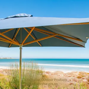 Luxury Patio Umbrella With Aluminum Pole and Solid Wood Rib Design for Home Use, Customized Sun Umbrella thumbnail-2