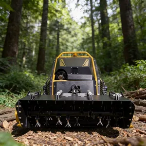 Vigorun MTSK1000 Remote Control Mulcher Machine Cut Flail Hammer Head Worm Gear Self-Locking Crawler Mower for Orchard Estate thumbnail-1