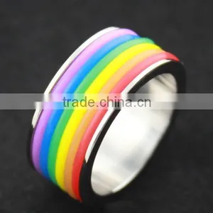 Cheap Wholesale Stainless Steel Rainbow Ring thumbnail-4
