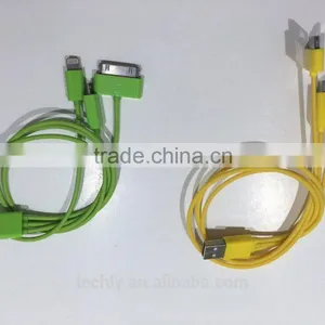 New Color Blister Pack for Green Color 3 In 1 USB Charger Cable for Iphone and for Samsung Use of Cable thumbnail-1