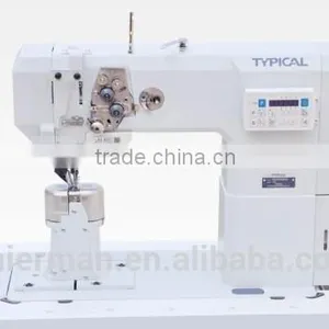 Typical GC24621 One or Two Needle Lower Roller Feed Driven Roller Presser Foot Post Bed Sewing Machine thumbnail-1