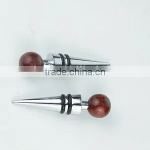 Wood Head Decoration Wine Bottle Stopper Cap Wine Metal Bottle Stopper Supplier's Choice thumbnail-5
