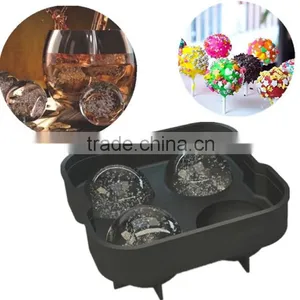 Best Sale Product 2016 Large 4 Cavity Ice Sphere, Silicone Ice Ball Mold Quality Choice thumbnail-1