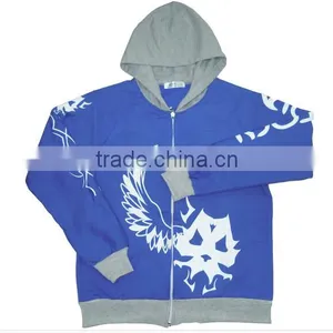 Men Fancy Custom Hoodies , Wholesale Plain Hoodies With Zipper thumbnail-1
