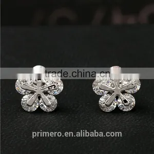 New Top Design Cubic Zircon Glittering Snowflake Stud Earrings thumbnail-3