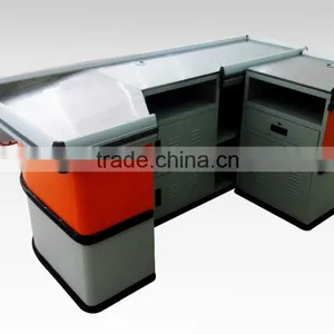 Orange and Grey Clr Checkout Counter for Supermarket thumbnail-1