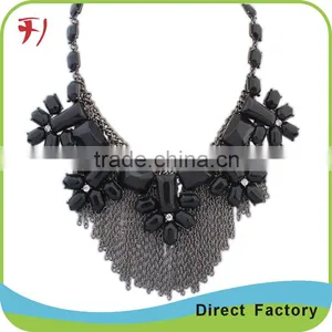 New Item Women Vintage Exaggerate Necklace Ethnic Green Agate Necklaces thumbnail-1