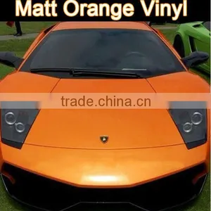 Guarantee 100% Matt Orange Color Car Wrapping Vinyl Sticker Film With Air Free Bubble thumbnail-1