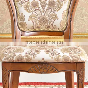 No Folded Wood Chair Baroque Wooden Dining Room Chair thumbnail-5