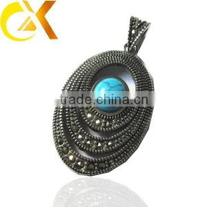 2013 Fashion Stainless Steel Pendant With Bule Onyx thumbnail-1