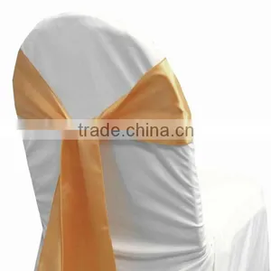 Peach, Fancy Vogue Satin Chair Sash Tie Back,bow Tie,knot,wedding Cheap Chair Covers and Sashes for Sale thumbnail-1