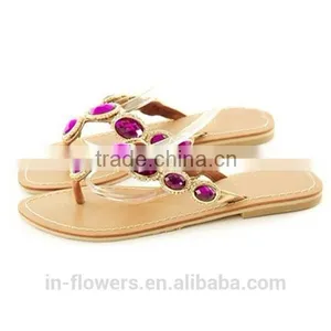 New Womans Artificial Stone Toe Post Ladies Slippers Sandals 2015 thumbnail-1