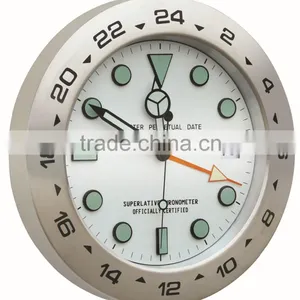 Large Home Metal Gold Decorative Wall Mounted Calendar Clock thumbnail-1