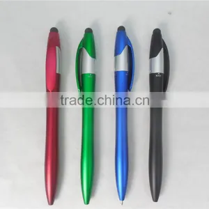 3 Color in 1 Plastic Ballpoint Pen With Stylus Touch Tip thumbnail-2