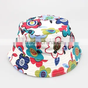 Kids Floral Print Bucket Hat Sun Cap thumbnail-4