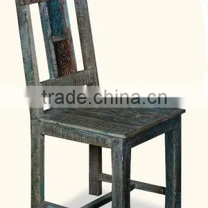 OLD AGE RECLAIMED WOOD DINING CHAIR , RECYCLE WOOD RETRO DINING CHAIR thumbnail-1