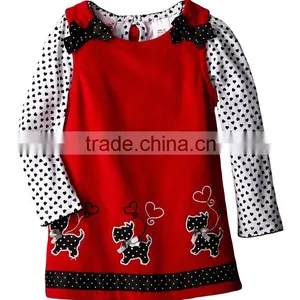 (CS807#)OEM Service Children Clothing 2pcs Baby Girl Set Polka Dot Top and Dress Set 2pcs Baby Girl Set thumbnail-1