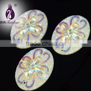 18*25 mm Oval Shape Sew On Rhinestone , Flatback Gemstone Cabochon ,Jewelry Beads Sets thumbnail-2