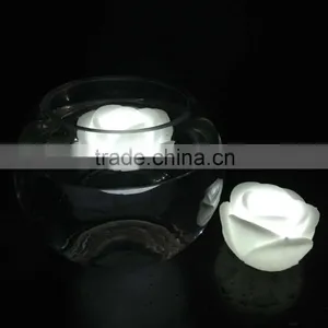 Reusable Battery Operated Real Wax LED Floating Rose Candle With White Light thumbnail-1