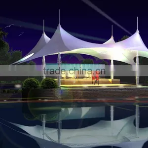 Tent Tensile Membrane Structure Canopy Business Street Tent Parking Landscape thumbnail-2
