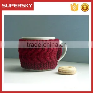 V-67 Warming Crochet Knitted Cosy Sleeve Cup Mug Sweater thumbnail-1