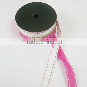 HOT SALE! White / Pink Grosgrain Woven Fabric Satin Gift Box Wrapping Ribbon thumbnail-1