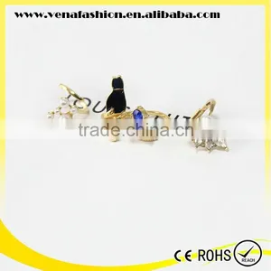 Girls Japan Gemstone Pearl Finger Nail Ring Jewelry thumbnail-5