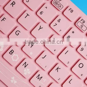 Light Pink Color With Black Texts Thin Silicone Laptop Key Skin thumbnail-1