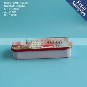 Rectangular Tinplate Metal Tin Can With Sliding Top, 10g-300g Sliding Square Tinplate Metal Tin Quality Choice thumbnail-1