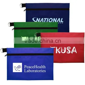 Nylon Zipper Pouch Bank Bag w/ Key Ring thumbnail-1