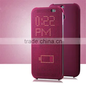 Smart Flip Dot View Cover Case For HTC One M8 Auto Sleep Wake Function Phone Case With Stylish Matrix Design thumbnail-5