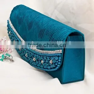 Ladies Beaded Evening Clutch Bag With Rhinestone thumbnail-2