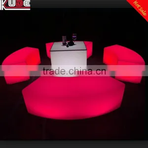 Party Used LED Light Curved Outdoor Bench With Remote Control thumbnail-5