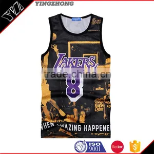 China Yingzhong Garment Factory 2016 Sublimation Print Custom Bodybuilding Stringer Vest thumbnail-1