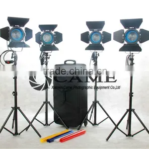 4pcs(1X650W 3X300W) Tungsten Spot LED Fresnel Light Kit Video Film Broadcast Lighting thumbnail-1