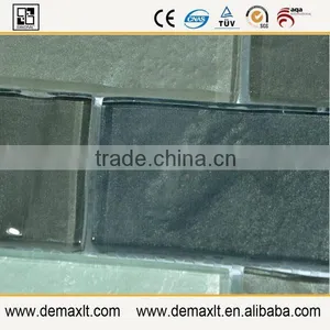 Gray White Black Strip Shape Cube Glass Mosaic Tile for Living Room Hallway Interior Wall Decoration thumbnail-2
