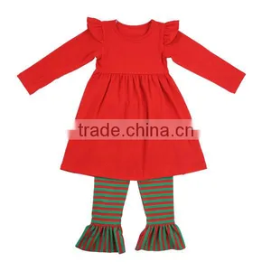 Wholesale Toddler Girl Winter Set Christmas Costumes Long Sleeve Dress Design Baby Girls Clothing Set Boutique thumbnail-1