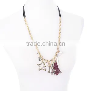 OEM/ODM Manufacture 2016 Fashion Design Moon Pendant Necklace Multiple Pendant Necklace thumbnail-2