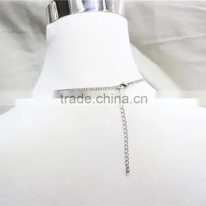 Anti-silver Folk w/ Blue Stone Statement Necklace Simple Chain Necklace 2016 Fashion Style Wholesale thumbnail-4