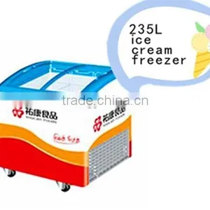 Commercial Ice Cream Freezer Sliding Glass Door Chest Ice Cream Display Refrigerator thumbnail-1