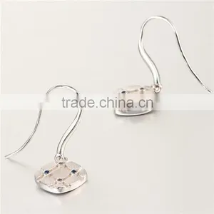 Cheap Made In China Piercing Square Spinel And Ruby Silver Earrings thumbnail-4