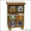 6 Drawer Tall Chest | Ceramic Drawers Wooden Chest thumbnail-1