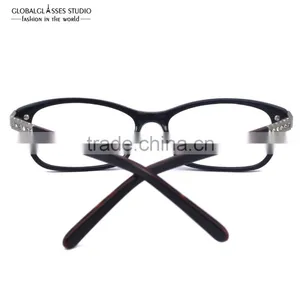 NO MOQ Lastest Luxury Diamond Eyeglass Frames Lady Vintage Acetate Optical Frames 602R thumbnail-5
