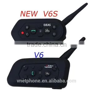 2016 EJEAS NEW 1200m 6 Riders Wireless Full Duplex Helmet Bluetooth Interphone V6S for Motorcyle Skiing and Bicycle Sports thumbnail-1