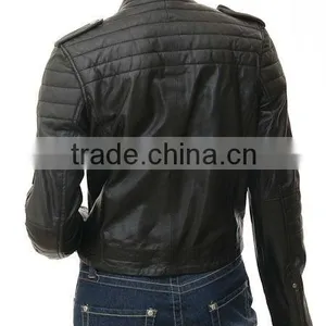 Women Leather Jackets With Padding Details thumbnail-2